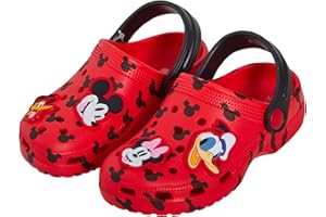 Disney Zuecos Mickey Mouse Minnie Mouse con Charms, Sandalias para niños, Sliders de Verano con Correa en el Tobillo, Zapatos de Playa