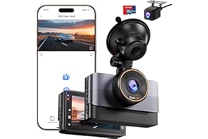 ZHIROAD Dashcam, 4K+1080P WiFi Dash CAM Coche, Pantalla IPS de 3" Camara Coche Grabadora con Tarjeta SD 64GB, 170° Gran Angular, Visión Nocturna+WDR, Sensor G, Soporta Modo Parking 24H, Grabación en Bucle