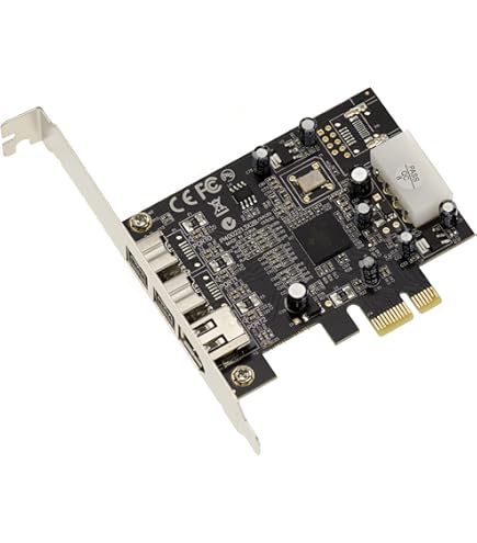Pardarsey PCIe 3 poorten 1394A Firewire uitbreidingskaart, PCI Express (1x) naar externe IEEE 1394 adaptercontroller (2 x 6 pin 1 x 4 pins) met low- profile houder voor desktop-pc en DV-aansluiting