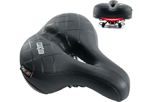 ZENO Bike Seat Saddle with Reflector | Bicycle Bike Seat with Soft Shockproof Springs and Punching Foam System | Cycling MTB Saddle Cushion Pad for Cruiser/Road Bikes/Touring/Mountain Bike/BMX