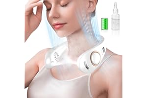 DDKJ Klappbarer Hals Ventilator Rotorlos,4000mAh Mini Ventilator Hals Hängend mit 4 Geschwindigkeiten,Kabellos Kopfventilator Aufladbar,Face Fan für Wandern, Sport, Reisen, Zuhause, Büro,Innen, Außen Weiß