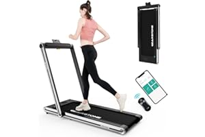GEARSTONE Tapis Roulant Elettrico 2 in 1, Pieghevole, Velocità 1-15 km/h, Tapis Roulant Motore 1400W, Ampia Superficie di Corsa, Supporto per Dispositivi, Tapis Roulant Compatto per Casa e Ufficio