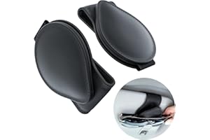 YUFFQOPC 2 Stück Brillenhalter für Auto Sonnenblende,Sonnenbrillenhalter Clip Leder Brillenhalter für Auto Ticket Karten Clip Brillen Halterung Geschenke Auto Visier Zubehör magnetische Brillenhalterung
