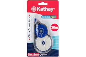 Kathay 86028999. Cinta Correctora de Escritura Maxi Plus, 5mmx 30 Metros, Colores Aleatorios: Verde y Azul, Secado Rápido