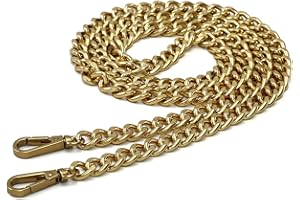 Xiazw 120cm Metal Crossbody Purse Chain Strap Replacement for Bag Handbag (Antique Gold)