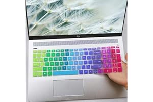 IKAMMO Keyboard Protector Skin Cover Compatible HP Pavilion 15.6" Series/HP 15.6 Touchscreen Laptop 15-BS020WM/15.6" HP Pavilion x360 Series/15.6" HP Envy x360 Series/17.3" HP Pavilion Series -Rainbow