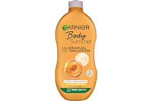 Garnier Summer Body Gradual Tan Moisturiser Light, For A Radiant Sun Kissed Glow, Suitable For Face & Body, 24 Hour Hydration & A Natural Even Tan, Fast Absorption, Vegan Formula, 400ml
