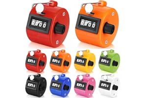 LATERN 8 Piezas Contador de Lanzamientos de Manual, Contador de Clic con Números de 4 Dígitos Contador Mecánico con Clic de Palma para Entrenador Tejido Personas Pesca Golf Deporte Estadio (8 Colores)
