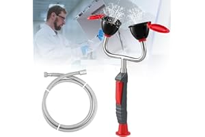 CGOLDENWALL Handaugenwaschstation für Notfälle Augenwaschanlage für Drench-Schlauch Augenspüldusche mit kontinuierlichem Durchfluss für Labor und Industrie (Doppelkopf)