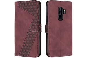 OKZone Cover per Samsung Galaxy S9 Plus, Custodia in Pelle Samsung S9 Plus, Antiurto Cover a Libro Galaxy S9 Plus Magnetica Portafoglio Folio PU Pelle Flip Caso con Wallet Case Cover (Rosso)
