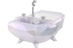 MGA ENTERTAINMENT MGA'S Glitter Babyz Colour Change Bubbling Bathtub - Posiada Działający Prysznic z Drążkiem, Wannę Zewnętrzną i Wewnętrzną - Tworzy Bąbelki, Łatwa do Czyszczenia - Dla Dzieci w Wieku 3+ Lat