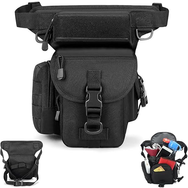 Anjoy Drop Leg Bag - Waterproof Tactical Thigh Pack For Motorcycle, Hiking & Outdoor Sports, Large Black - View #12