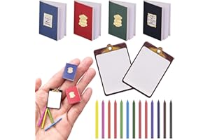 KUAOWT Dollhouse - Juego de lápices de colores con portapapeles en miniatura