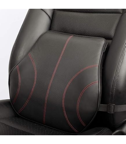 Dapucarin Coussin de Soutien Lombaire Ergonomique, Oreiller de Soutien du Dos Dossier Support Dorsal en Mousse à Mémoire pour Siège de Voiture Chaise de Bureau, Noir, 1 Pièce