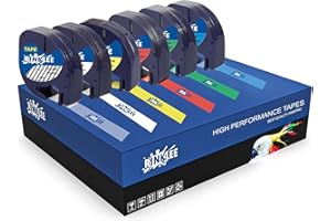 RINKLEE Czarna na białym/przezroczystym/żółtym/czerwonym/zielonym/niebieskim plastikowa taśma do etykietowania kompatybilna z LetraTag LT-100H LT-100T LT-110T QX50 XR XM 2000 Plus | 12 mm x 4 m |