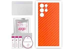 apgo skin sticker film foil vinilo lámina para la parte posterior del teléfono inteligente para Samsung Galaxy S23 Ultra Naranja Carbono