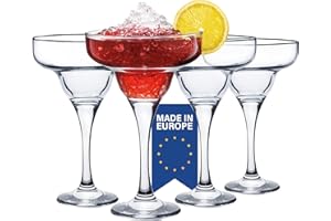 Crystalia Verre Margarita, Lot de 4, 300ml 100% SANS PLOMB Verre à Cocktail, Verres à Expresso Martini, Verres a Margarita pour Boissons Glacées