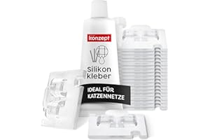 50 Stück Klebehaken mit Montagekleber 30ml, extra stark, für Katzennetz Balkon – ohne Bohren, transparent, wetterfest, einfache und schnelle Montage