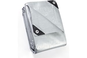 GUARD SHIELD Bâche de Protection Bâche Imperméable étanche 4x5m Gris 160g/m² Polyéthylène Bâches UV Résistant avec œillets