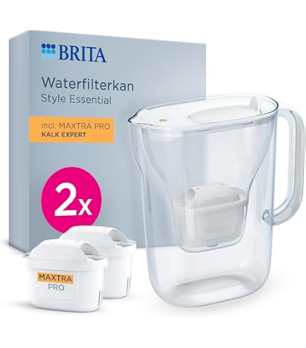 Wessper Carafe Filtrante 2,8 l, avec Compteur LED, Carafe a eau, Cartouche à Charbon actif Réduit le Calcaire et le Chlore, Cartouches Carafe Filtrante, BPA FREE – Blanc
