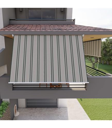 Tenda Da Sole Marrone 300x245 A Caduta Con Bracci Balconi Rullo Moderna Esterno 88651114 - 8