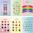 Kids Educational Posters for learning Alphabets, Numbers, Shapes, Color, Week days, Month names for Preschool, Playschool Activities Charts, Pack of 06 (18 inch X 12 inch)