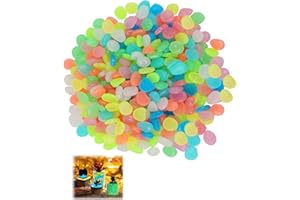 WVXILYR 300 Pezzi Pietre Luminose da Giardino, Sassi Decorativi Luminosi per Esterni e Interni, Sassi Luminosi da Giardino, Pietre Luminose Brillano al Buio, Sicure e Eco-Friendly (Colorati)