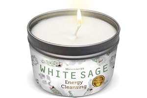 Magnificent 101 Long Lasting White Sage Scented Smudge Candle | 6 Oz - 35 Hour Burn | All Natural & Organic Soy Wax Candle for House Energy Cleansing Purification, Chakra Healing & Manifestation