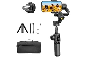 AOCHUAN Smart S2 Gimbal Stabilisator für Smartphone, professioneller Industriestandard 3-Achsen Telefon Gimbal mit ausziehbarem Stab Mikrofon Fülllicht Gimbal für iPhone und Android Vlogging TikTok