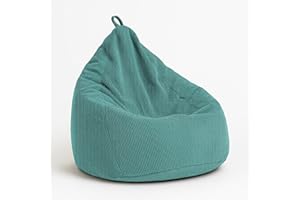chilly pilley® Puf de Pana con Relleno de EPS - cojín de Asiento, cojín de Juego, Muchos Colores, 85x125 Turquesa