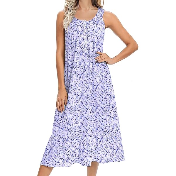 WiWi Women's Sleeveless Nightgown - Soft Bamboo Viscose Racerback Sleepshirt For Plus Size (S-4X) - View #13
