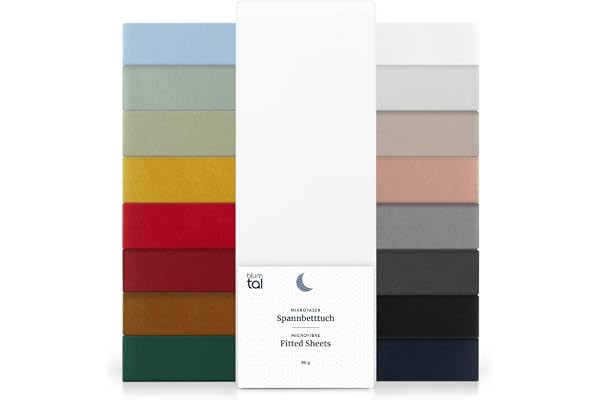 Blumtal Drap Housse 180x200 cm en Microfibre lot 2 - Drap 180x200 cm certifié Oeko-TEX - Drap-Housse 180x200 cm - Drap House 180 x200 - Drap Housse 180 x 200 cm - Housse Matelas 180x200 cm Blanc