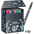 Ohuhu Colouring Pens 100 Colours Dual Tip Brush Pens Felt Tip Pens for Adults Artist, Professional Art Markers Fineliner for Colouring Drawing Calligraphy Sketching, Gifts