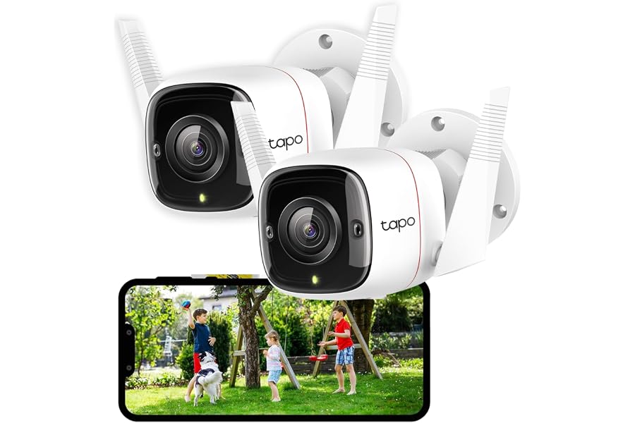 Produktbild: Tapo 2K Überwachungskamera für den Außenbereich, Bewegungserkennung, IP66 wetterfest, integrierte Sirene, 2-Wege-Audio, 3 MP,