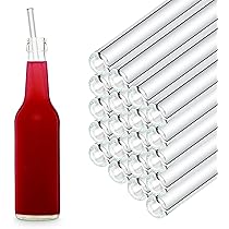 HALM glazen rietjes zwart kort - 6 stuks recht 15 cm - Glazen rietjes set herbruikbaar plasticvrije schoonmaakborstel - Glazen drinkrietjes voor cocktailglazen