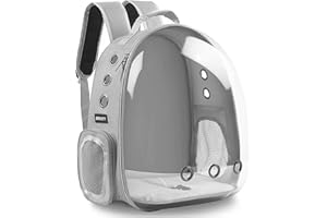 BEIKOTT Zaino per gatti e cani, zaino per animali domestici, per piccoli gatti, cuccioli, cani, coniglietti, approvato dalle compagnie aeree, zaino trasparente per viaggi, escursionismo e uso