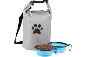 APITOS Dog Food Travel Bag,Travel Dog Food Container,Pet Travel Food Storage Container,Present As a Gift 2 Pcs Collapsible Dog Travel Bowls, Portable, Durable, Easy To Clean - Great For Camping & Day Trips
