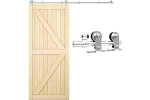 CCJH 2.43M (8FT) Acier Inoxydable Rail Porte Coulissante, Quincailleri Kit de Rail Pour Porte en Bois Simple