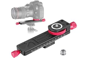 koolehaoda Metal Wormdrive Macro Focusing Focus Rail Slider/Close-up Shooting Clamp Plate: 115mm Adjustment with 1/4"Screw Head for DSLR Cameras,Tripod Ballhead, Arca/RRS Lever Clamp Compati (W-160)