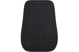 SMIUPIN Coprisedile auto universale in tessuto di lino, protettore del sedile dell'auto, cuscino antiscivolo per auto, camion, furgoni. (cuscino posteriore, nero)