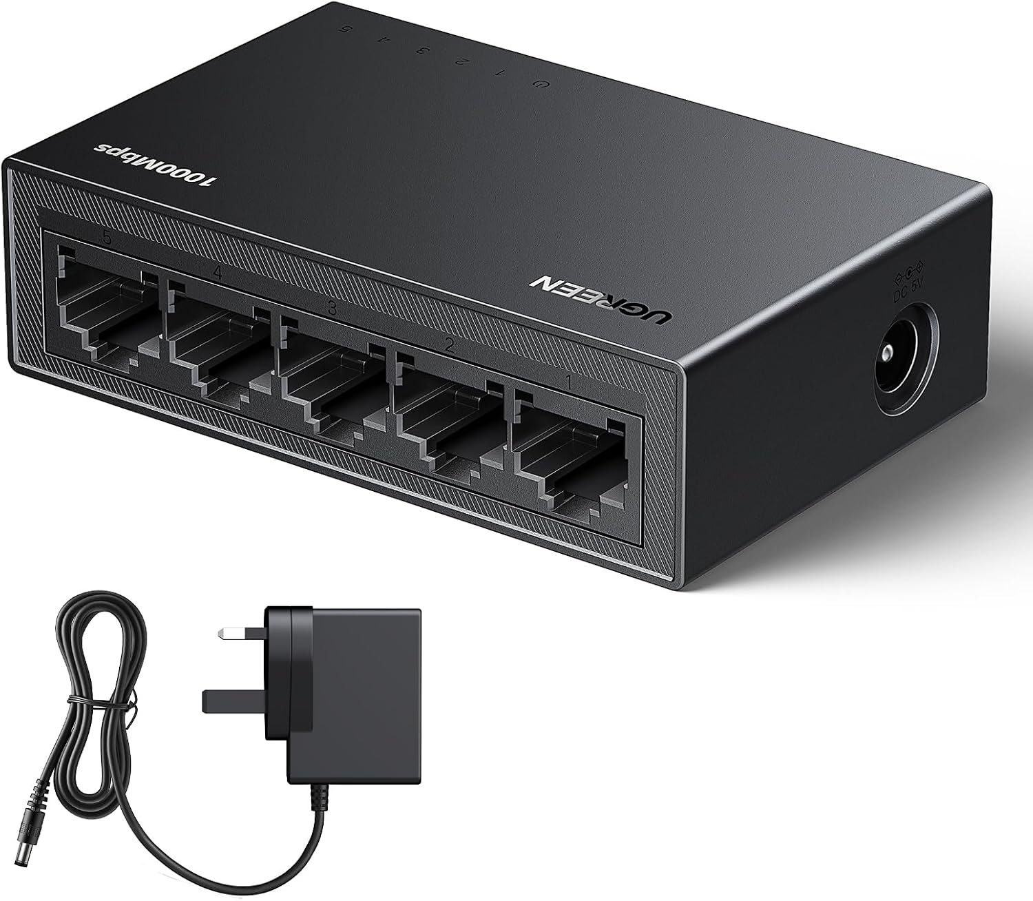 UGREEN Network Switch,5 Port Ethernet Splitter,High-speed Gigabit Ethernet Switch Hub,Desktop & Wall-Mounting Internet Splitter,Plug & Play LAN Switch for TV/Laptop/Switch/Router/Monitor