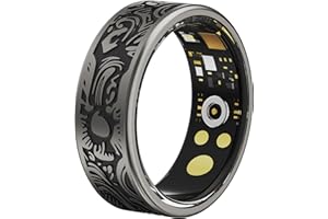 findtime Smart Ring Heart Rate Monitor Sleep Ring Fitness Tracker Blood Pressure Ring Blood Oxygen Step Counter Calories Pedometer Waterproof Health Retro Vintage Smart Rings for Men Women