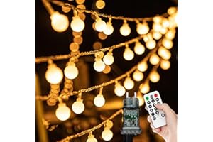 KOZAMAS Lichterkette Außen Innen - 15M 100 LED Kugel Lichterkette, Outdoor Strom Lichterketten mit 8 Modi IP44 Wasserdicht, Ideal für Kinderzimmer, Gartenbeleuchtung, Partybeleuchtung, Terassen Balkon Deko