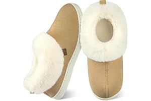 Wostock Chaussons Femme Pantoufles Femme Chaud Confortable Automne Hiver Antidérapantes Légères et respirantes l'intérieur et l'extérieur