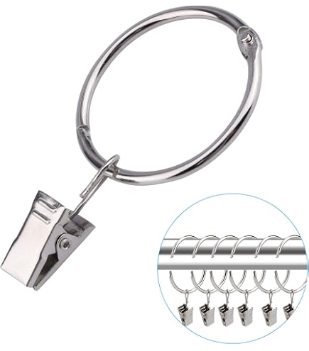 24 Vorhangringe Mit Clips – Metall, 3,8 Cm Innendurchmesser, Für Stangen Bis 3 Cm, Gold