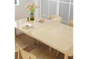 NATRKE Tapis de Bureau Transparent 120x60 cm, Grand Translucide Sous-main Bureau Transparent PVC Tapis de Protection, Antidérapant Résistant à la Chaleur Tapis de Table pour Ordinateur Bureau Maison