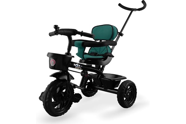 Toyzoy Maple Grand Kids Baby Trike Tricycle with Safety Belt & Guardrail with Parental Control for Kids Boys Girls Age Group 2 to 5 Years Carrying Capacity 25kgs (Green)