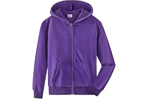 Spring&Gege Niños Niñas Color Sólid Sudadera con Capucha Hoodie Chaqueta con Cremallera de Chándal en Algodón