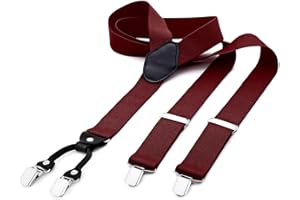 DonDon bretelles homme large 3,5 cm avec 4 clips bretelles homme travail extra fort, élastique et réglable en longueur