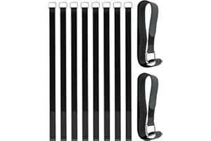 SANGCCA cinghie per cavi regolabili con fibbie e ganci,10pcs Cinghie Elastiche Antiscivolo Multiuso, Fascette per Bicicletta, Pantaloni, Bagagli, Tappetini Yoga, Campeggio, Tubi e Cavi, Dimensioni 2CM*50CM